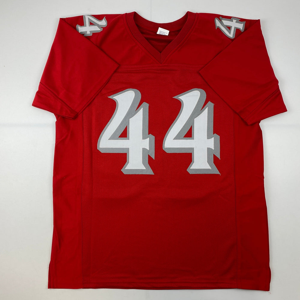 Facsimile Autographed Brian Urlacher New Mexico Red Reprint Laser Auto College Football Jersey Size Men's XL (ONLINE ORDER ONLY)