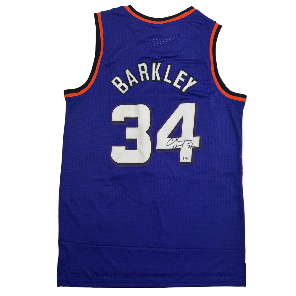 Autographed/Signed Charles Barkley Phoenix Purple Basketball Jersey Beckett BAS COA (ONLINE ORDER ONLY)