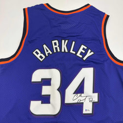 Autographed/Signed Charles Barkley Phoenix Purple Basketball Jersey Beckett BAS COA (ONLINE ORDER ONLY)
