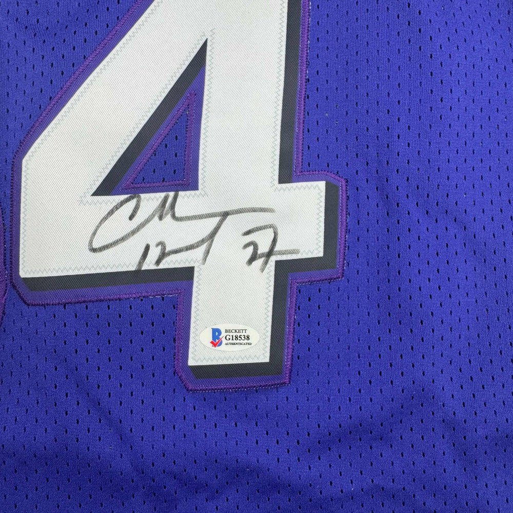 Autographed/Signed Charles Barkley Phoenix Purple Basketball Jersey Beckett BAS COA (ONLINE ORDER ONLY)