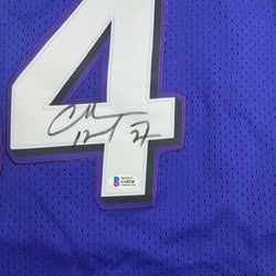 Autographed/Signed Charles Barkley Phoenix Purple Basketball Jersey Beckett BAS COA (ONLINE ORDER ONLY)