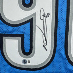 Autographed/Signed Ndamukong Suh Detroit Blue Football Jersey Beckett BAS COA (ONLINE ORDER ONLY)