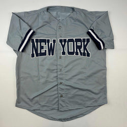 Facsimile Autographed Giancarlo Stanton New York Grey Reprint Laser Auto Baseball Jersey Size Men's XL (ONLINE ORDER ONLY)