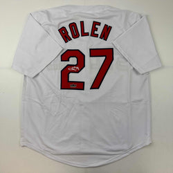 Facsimile Autographed Scott Rolen St. Louis White Reprint Laser Auto Baseball Jersey Size Men's XL (ONLINE ORDER ONLY)