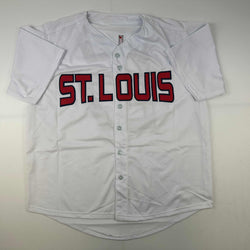 Facsimile Autographed Scott Rolen St. Louis White Reprint Laser Auto Baseball Jersey Size Men's XL (ONLINE ORDER ONLY)