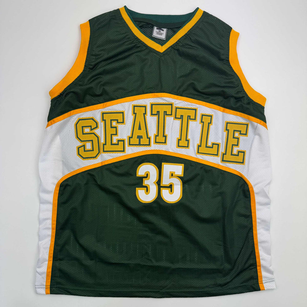 Autographed/Signed Kevin Durant Seattle Green Basketball Jersey Beckett BAS COA (ONLINE ORDER ONLY)