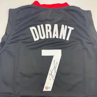 Autographed/Signed Kevin Durant Houston Black Basketball Jersey Beckett BAS COA (ONLINE ORDER ONLY)