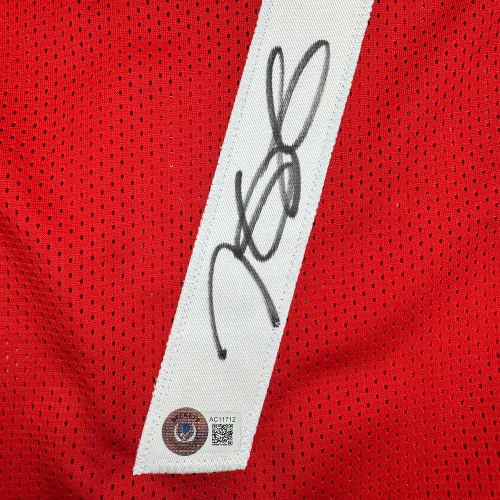 Autographed/Signed Kevin Durant Houston Red Basketball Jersey Beckett BAS COA (ONLINE ORDER ONLY)