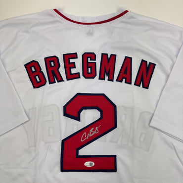 Autographed/Signed Alex Bregman Boston White Baseball Jersey JSA COA (ONLINE ORDER ONLY)