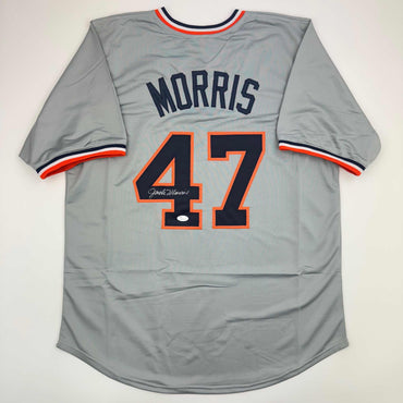Autographed/Signed Jack Morris Detroit Grey Baseball Jersey JSA COA (ONLINE ORDER ONLY)