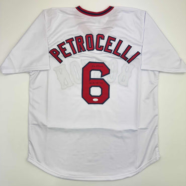 Autographed/Signed Rico Petrocelli HOF 1999 Boston White Baseball Jersey JSA COA (ONLINE ORDER ONLY)