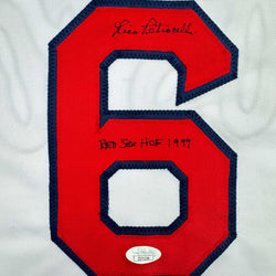 Autographed/Signed Rico Petrocelli HOF 1999 Boston White Baseball Jersey JSA COA (ONLINE ORDER ONLY)