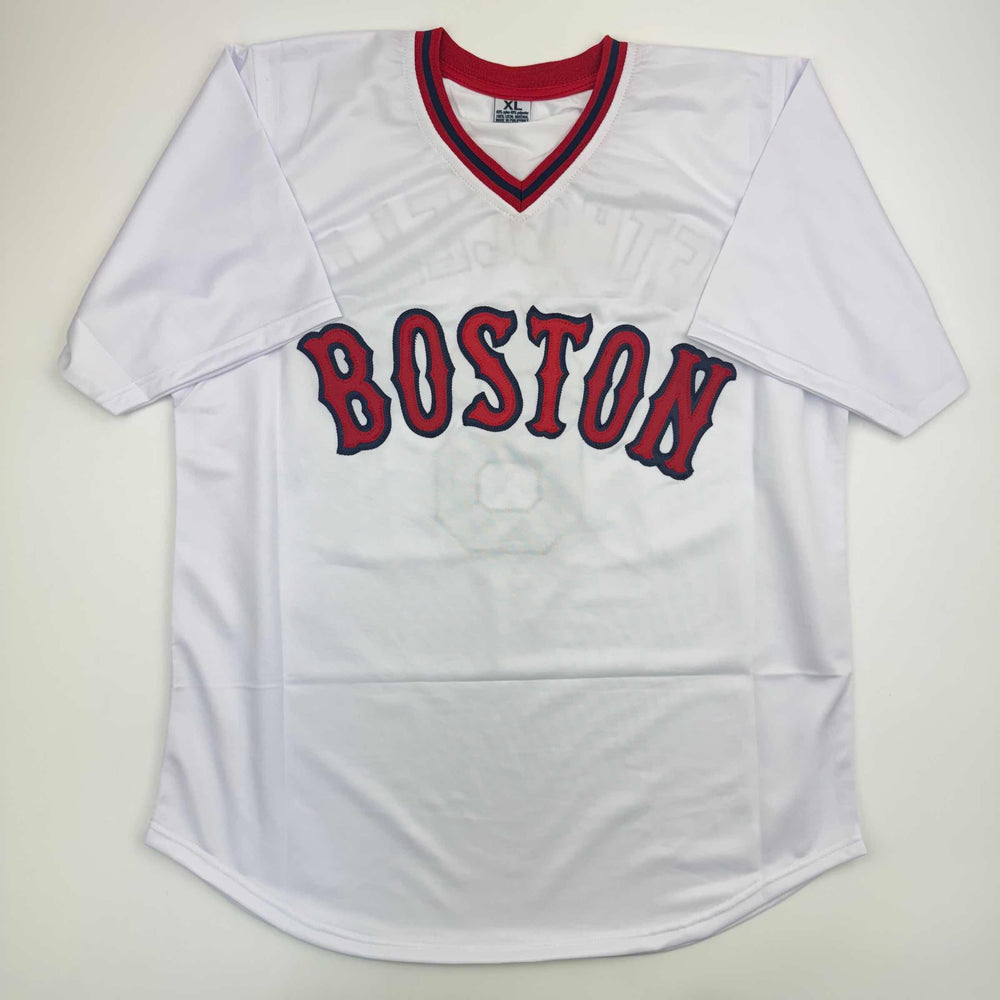 Autographed/Signed Rico Petrocelli HOF 1999 Boston White Baseball Jersey JSA COA (ONLINE ORDER ONLY)