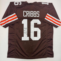 Autographed/Signed Josh Cribbs Cleveland Football Brown Jersey JSA COA (ONLINE ORDER ONLY)