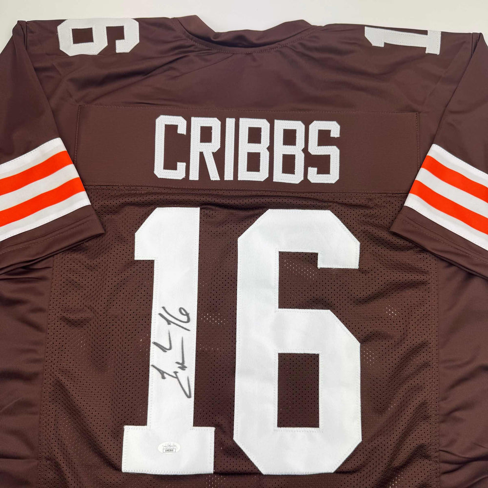Autographed/Signed Josh Cribbs Cleveland Football Brown Jersey JSA COA (ONLINE ORDER ONLY)