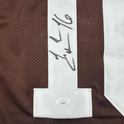 Autographed/Signed Josh Cribbs Cleveland Football Brown Jersey JSA COA (ONLINE ORDER ONLY)