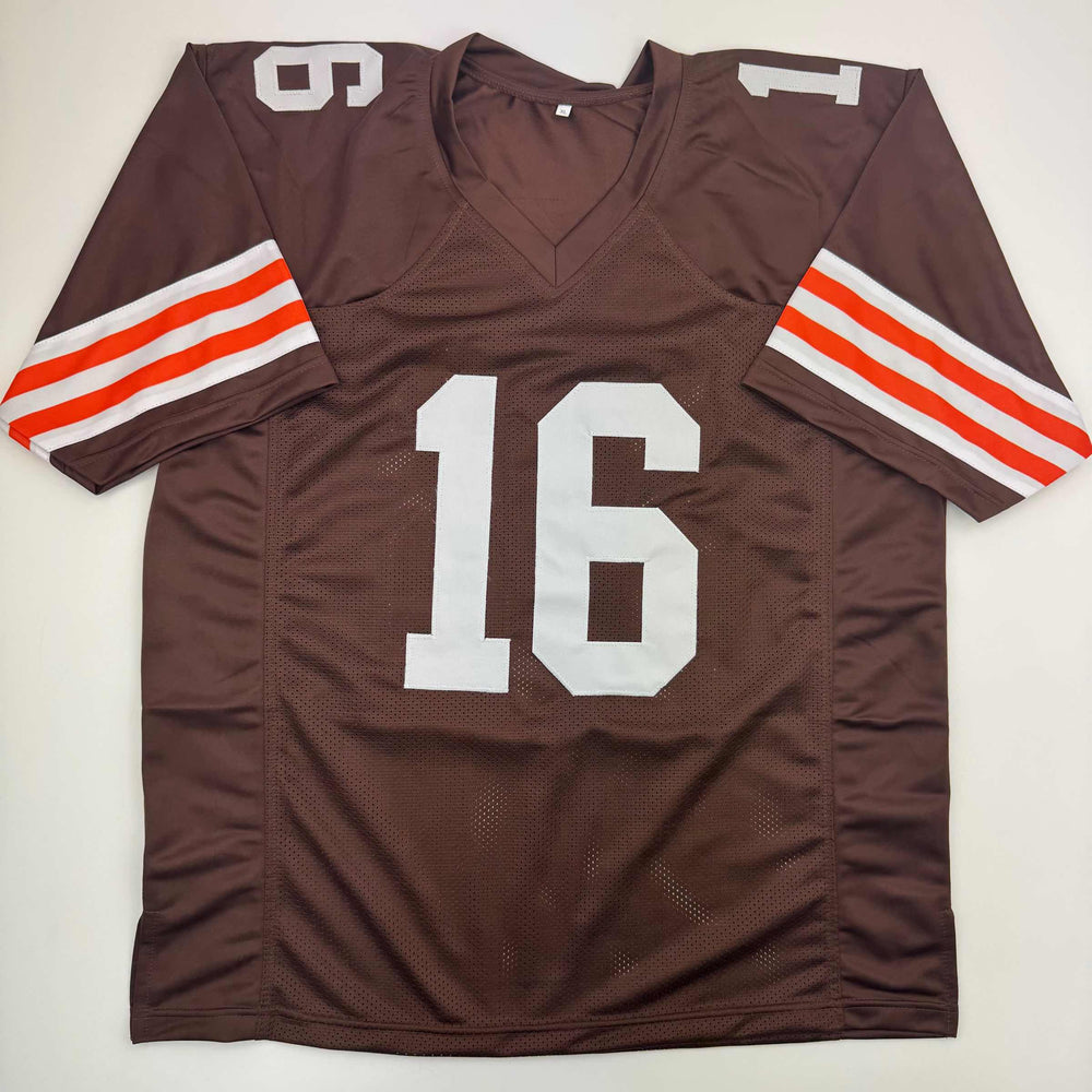 Autographed/Signed Josh Cribbs Cleveland Football Brown Jersey JSA COA (ONLINE ORDER ONLY)
