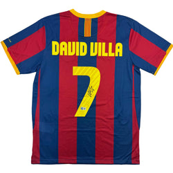 Autographed/Signed David Villa FC Barcelona Blue Soccer Jersey Beckett BAS COA (ONLINE ORDER ONLY)
