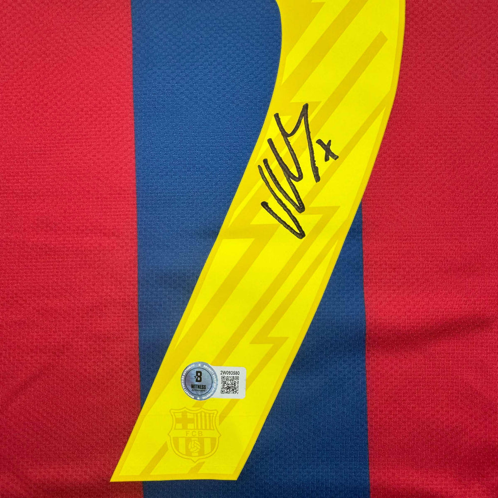 Autographed/Signed David Villa FC Barcelona Blue Soccer Jersey Beckett BAS COA (ONLINE ORDER ONLY)