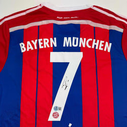 Autographed/Signed Franck Ribery FC Bayern Munich Red Soccer Futbol Jersey Beckett BAS COA (ONLINE ORDER ONLY)