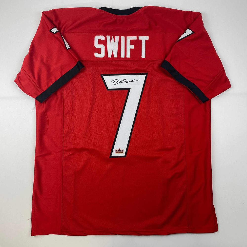 Facsimile Autographed D'Andre Swift Georgia Red Reprint Laser Auto College Football Jersey Size Men's XL (ONLINE ORDER ONLY)