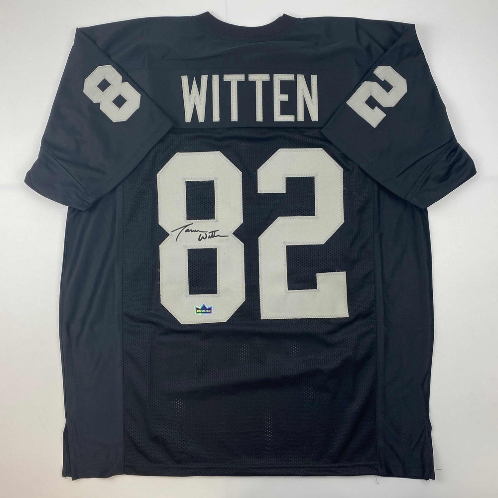 Facsimile Autographed Jason Witten Oakland Las Vegas Black Reprint Laser Auto Football Jersey Size Men's XL (ONLINE ORDER ONLY)