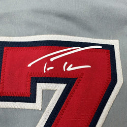 Facsimile Autographed Trea Turner Washington Grey Reprint Laser Auto Baseball Jersey Size Men's XL (ONLINE ORDER ONLY)
