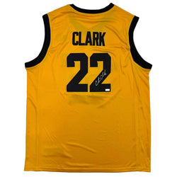 Autographed/Signed Caitlin Clark Iowa Yellow Basketball Jersey Panini COA (ONLINE ORDER ONLY)