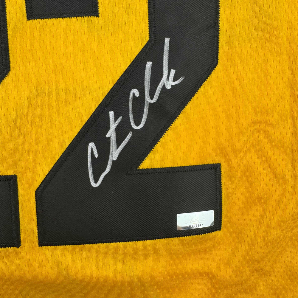 Autographed/Signed Caitlin Clark Iowa Yellow Basketball Jersey Panini COA (ONLINE ORDER ONLY)
