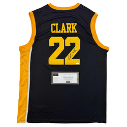 Autographed/Signed Caitlin Clark Iowa Black Basketball Jersey Panini COA (ONLINE ORDER ONLY)