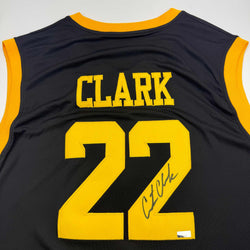 Autographed/Signed Caitlin Clark Iowa Black Basketball Jersey Panini COA (ONLINE ORDER ONLY)