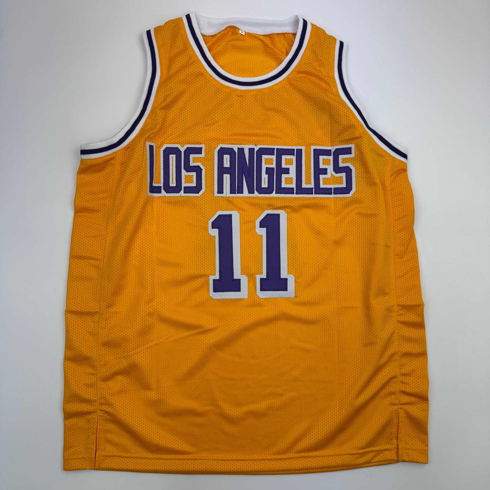 Autographed/Signed Bob McAdoo Los Angeles Yellow Basketball Jersey JSA COA (ONLINE ORDER ONLY)