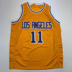 Autographed/Signed Bob McAdoo Los Angeles Yellow Basketball Jersey JSA COA (ONLINE ORDER ONLY)
