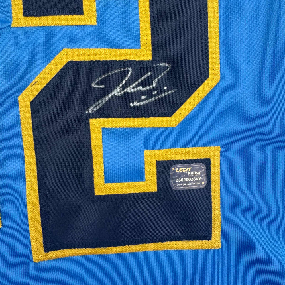 Autographed/Signed Jacob Misiorowski Milwaukee Blue Baseball Jersey Prova COA (ONLINE ORDER ONLY)