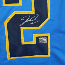 Autographed/Signed Jacob Misiorowski Milwaukee Blue Baseball Jersey Prova COA (ONLINE ORDER ONLY)