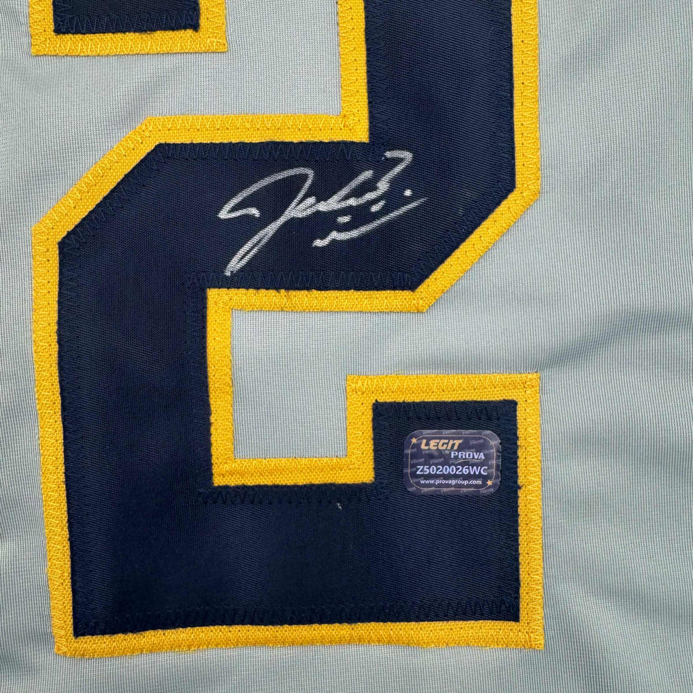 Autographed/Signed Jacob Misiorowski Milwaukee Grey Baseball Jersey Prova COA (ONLINE ORDER ONLY)