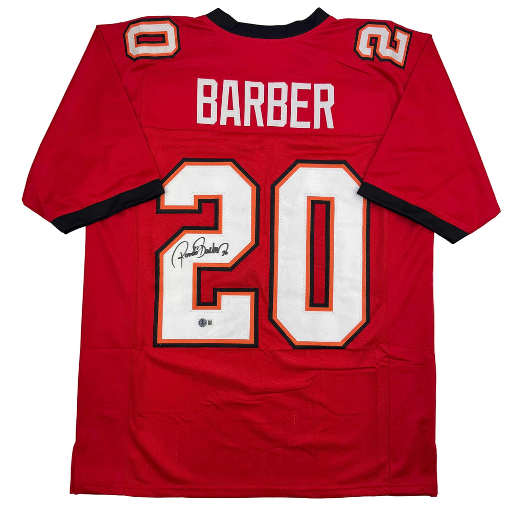 Autographed/Signed Ronde Barber Tampa Bay Red Football Jersey Beckett BAS COA (ONLINE ORDER ONLY)