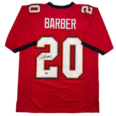 Autographed/Signed Ronde Barber Tampa Bay Red Football Jersey Beckett BAS COA (ONLINE ORDER ONLY)