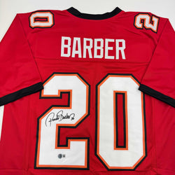 Autographed/Signed Ronde Barber Tampa Bay Red Football Jersey Beckett BAS COA (ONLINE ORDER ONLY)