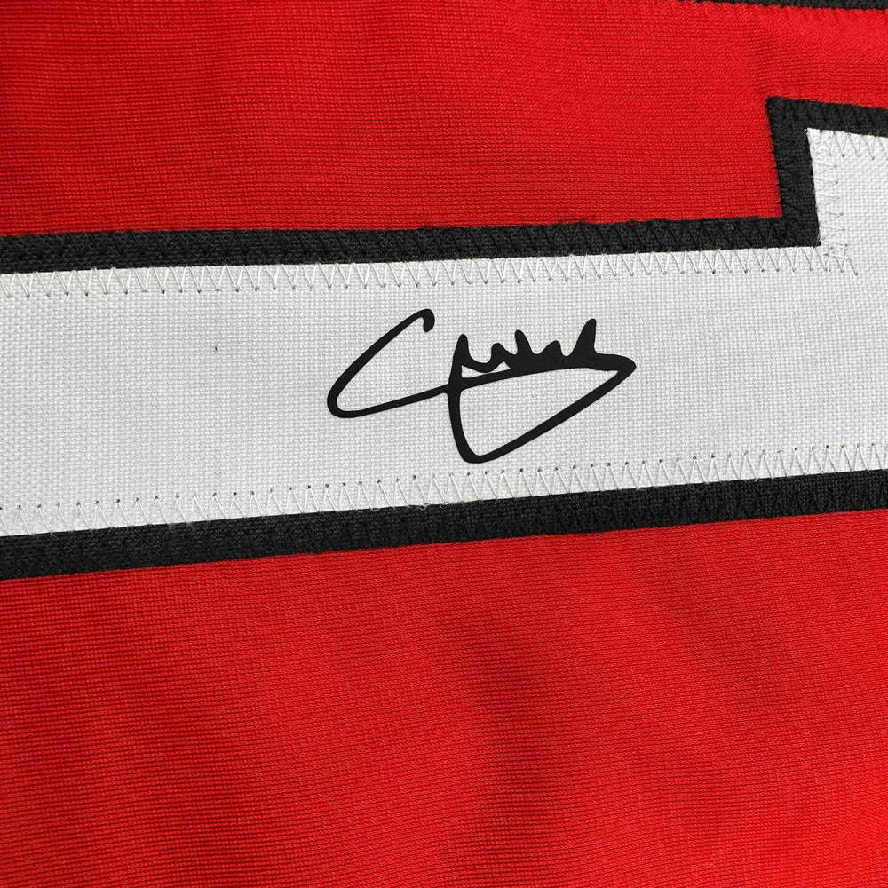 Facsimile Autographed Christian Pulisic AC Milan Black/Red Reprint Laser Auto Soccer Jersey Size Men's XL (ONLINE ORDER ONLY)