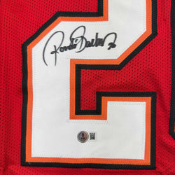 Autographed/Signed Ronde Barber Tampa Bay Red Football Jersey Beckett BAS COA (ONLINE ORDER ONLY)