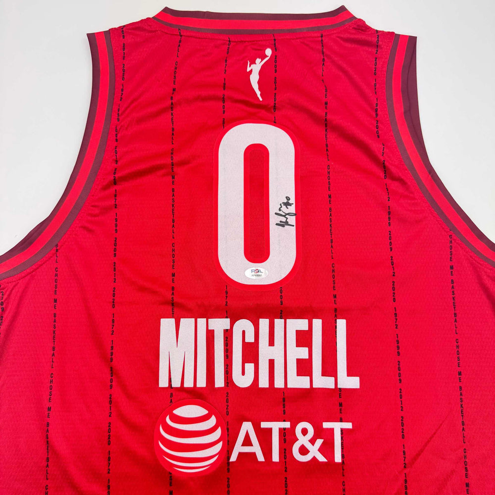 Autographed/Signed Kelsey Mitchell Indiana Red Basketball Jersey PSA COA (ONLINE ORDER ONLY)
