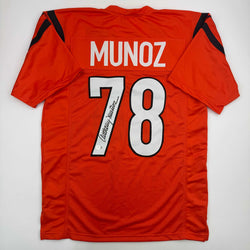 Autographed/Signed Anthony Munoz Cincinnati Orange Football Jersey Beckett BAS COA (ONLINE ORDER ONLY)