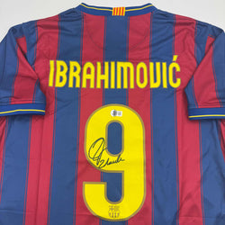 Autographed/Signed Zlatan Ibrahimovic FC Barcelona Soccer Jersey Beckett BAS COA (ONLINE ORDER ONLY)