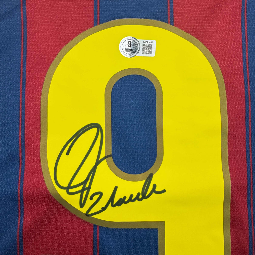 Autographed/Signed Zlatan Ibrahimovic FC Barcelona Soccer Jersey Beckett BAS COA (ONLINE ORDER ONLY)
