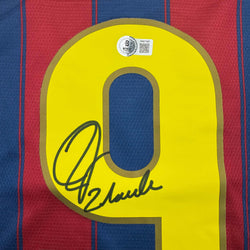 Autographed/Signed Zlatan Ibrahimovic FC Barcelona Soccer Jersey Beckett BAS COA (ONLINE ORDER ONLY)
