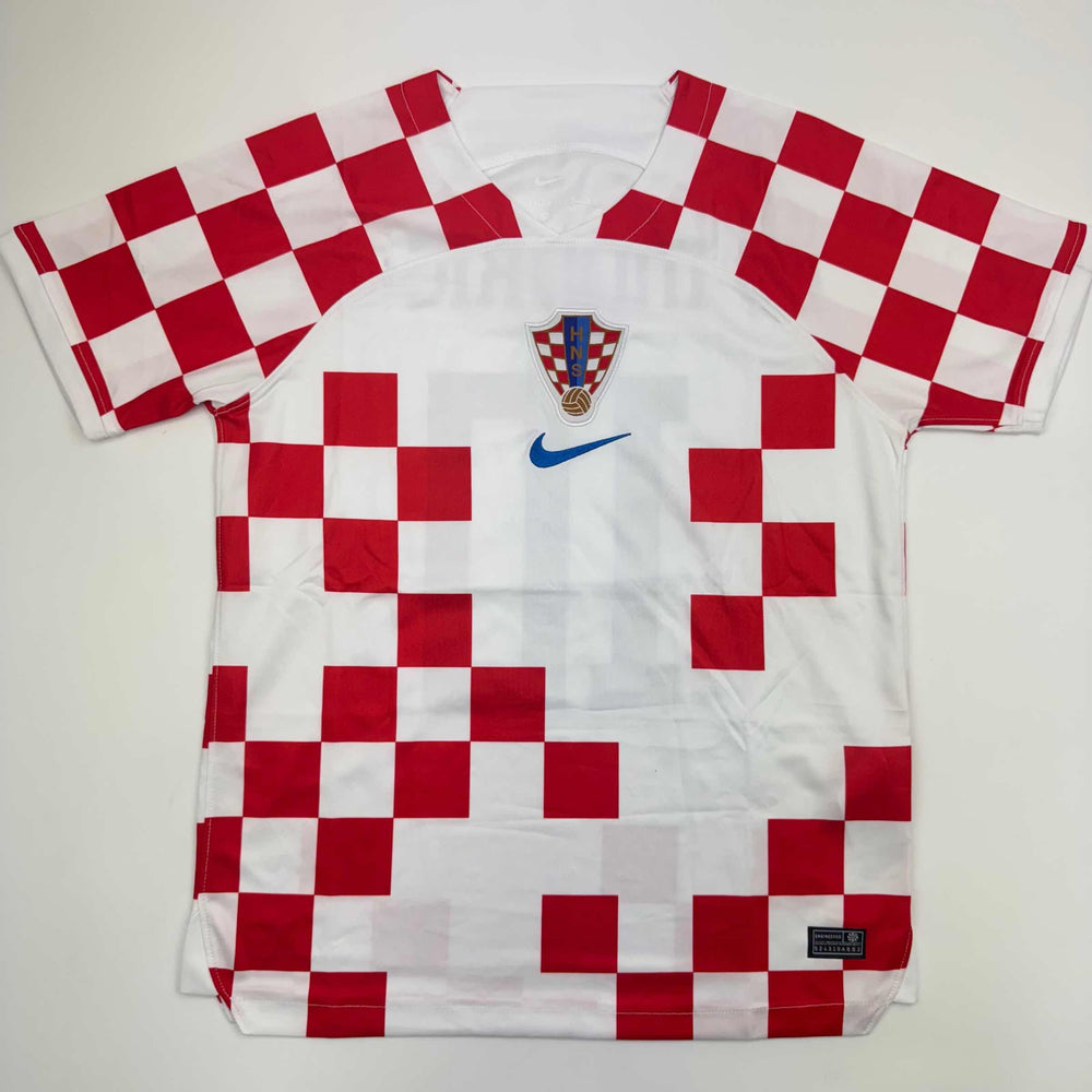 Autographed/Signed Luka Modric Croatia White Soccer Jersey Beckett BAS COA (ONLINE ORDER ONLY)