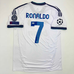 Autographed/Signed Cristiano Ronaldo Real Madrid White Soccer Jersey Beckett BAS COA (ONLINE ORDER ONLY)