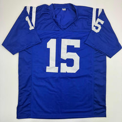 Autographed/Signed Riley Leonard Indianapolis Blue Football Jersey JSA COA (ONLINE ORDER ONLY)