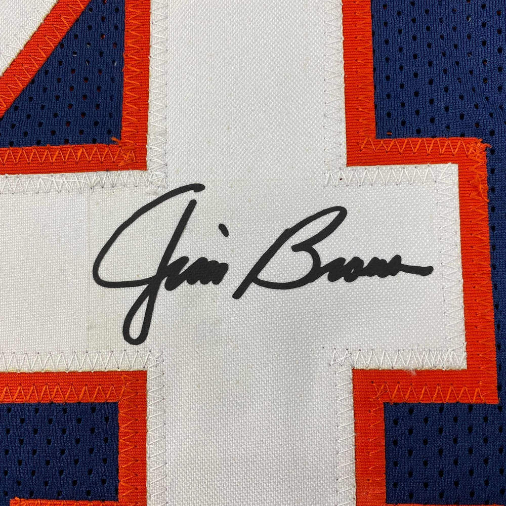Facsimile Autographed Jim Brown Syracuse Blue Reprint Laser Auto College Football Jersey Size Men's XL (ONLINE ORDER ONLY)